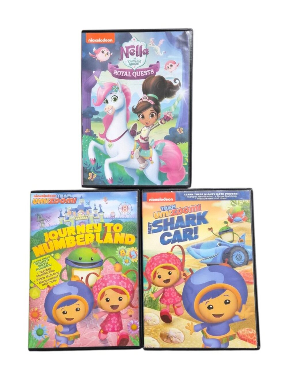3 Nickelodeon Series Nella The Princess Knight, Team Umizoomi - No Scratches